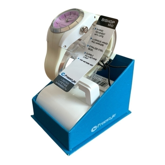 FREESTYLE Bishop Mid Watch Water Resistant Rubber Band White Sport Wristwatch - Picture 3 of 6